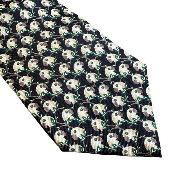 The Metropolitan Museum Of Art Other - THE METROPOLITAN MUSEUM OF ART 100% silk black parrot head bird neck tie